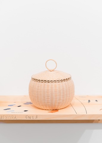 Jeremy Frey, Fine Weave Basket with Lid and Ring