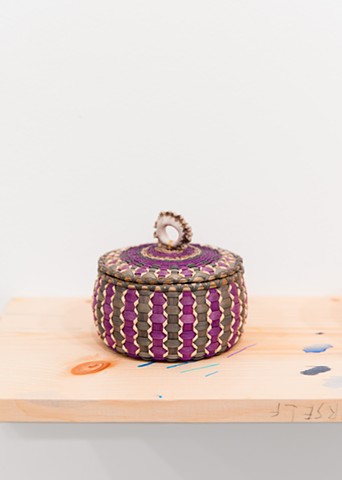 Sarah Sockbeson, Fancy Basket with Lid and Ring