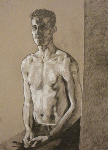 Beginning Figure Drawing 
2014, Charcoal & chalk on toned paper
18” x 24”

