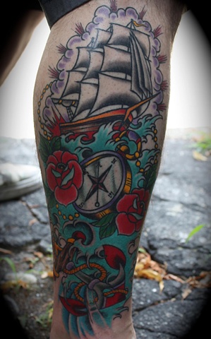 clipper ship compass anchor