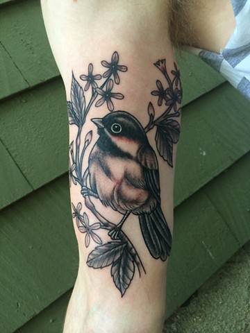 black capped chickadee tattoo