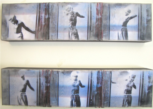 Susan Skrzycki, photo, encaustic, collage, art, man, cathode ray, picture