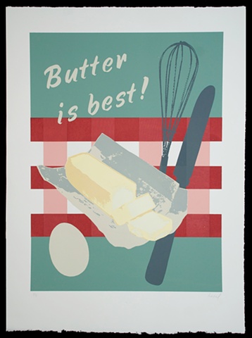 Screenprint, Butter, Food by heather kasvinsky