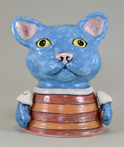 Blue Kitty Lamp
