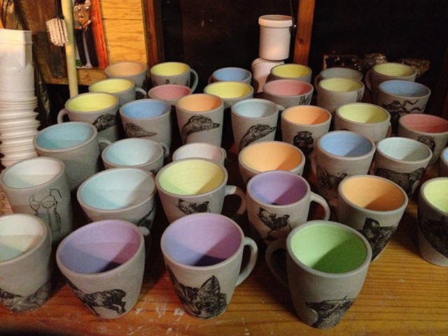 Adding color to the mugs