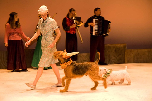 Digby, Rosie and I in 'Cymbeline'
(not my photo)