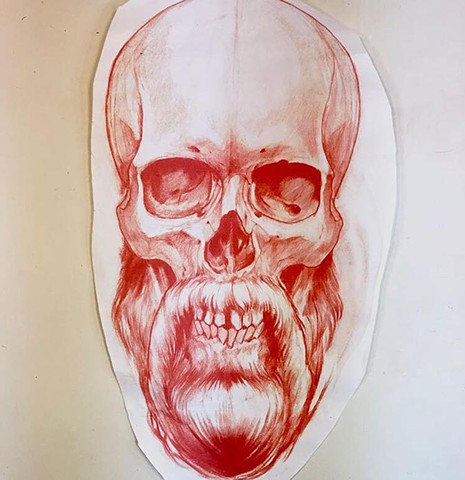 bearded skull tattoo art