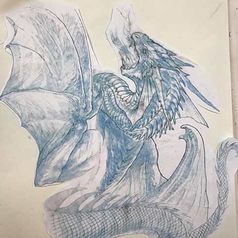 Dragon art sketch for sleeve 