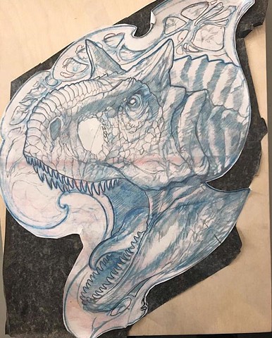 Dinosaur art sketch 