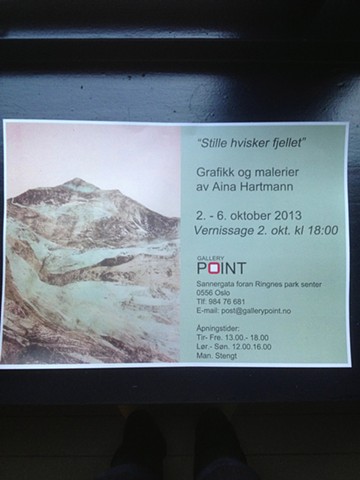 Separatutstillingen
"Stille hvisker fjellet" på Gallery Point i Oslo. 2.- 6. Otober 2013