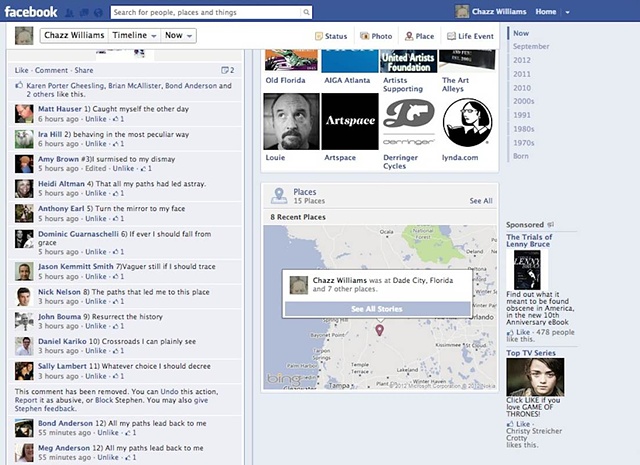 View of FB Page with text