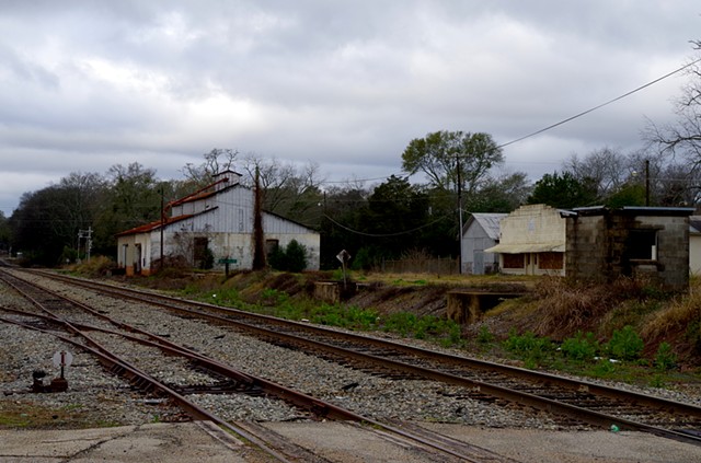Industrial Buildings by Railroad Tracks.  Dowtown Blakely, GA.