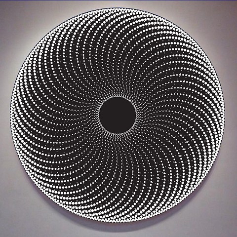 Rotational Spiral Void Portal Black White 