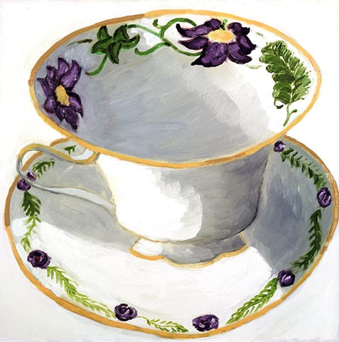 Purple Flower Teacup