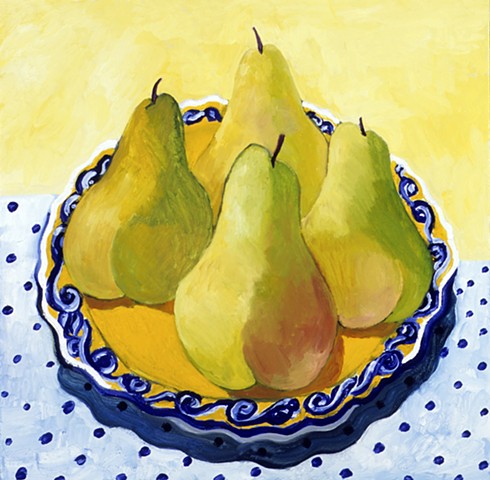 Four Pears, Oil on Canvas, 24" x 24"
