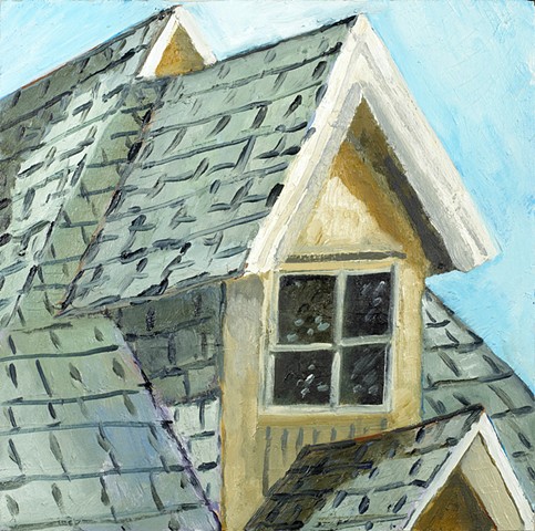House, Oil on Panel 12" x 12"