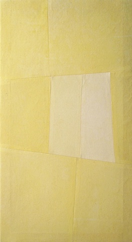 yellow artwork, geometry, shapes, fabric, by Gabrielle Teschner