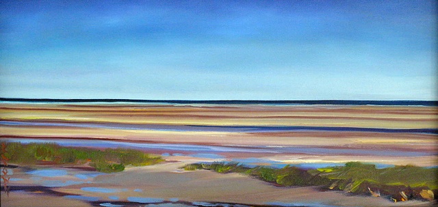 Jo Brown, "Salt flats," oil on canvas board, 8" x 16" (2010)