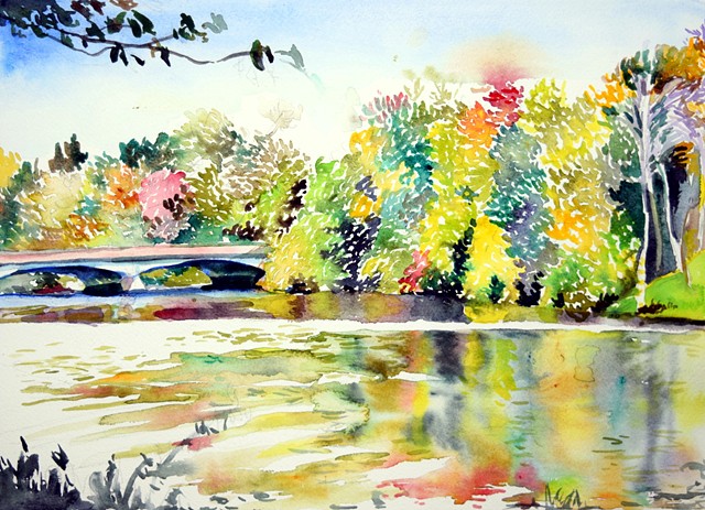 watercolor painting by Qing Song, landscape painting by Qing Song, painting by Qing Song