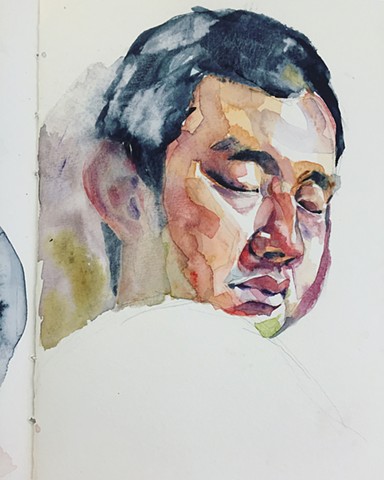 watercolor by Qing Song, drawing by Qing Song, art by Qing Song, Sketch by Qing Song