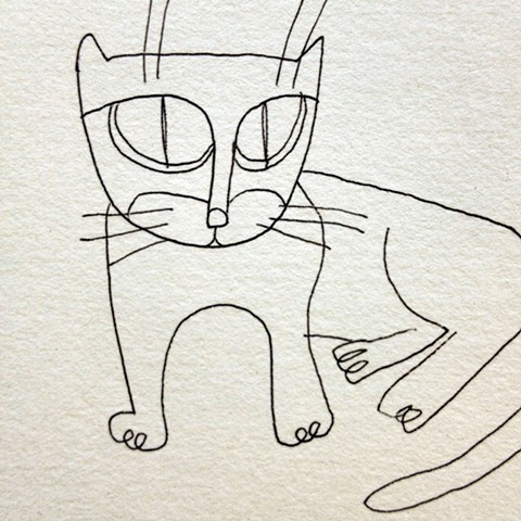 Cat Drawing by Qing Song
