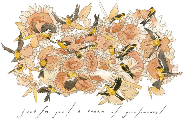 Just For You! A Charm of Goldfinches!