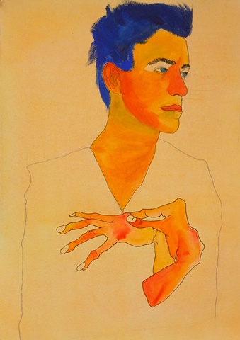 Self-Portrait in Famous Artwork-Egon Schiele- Figure Drawing