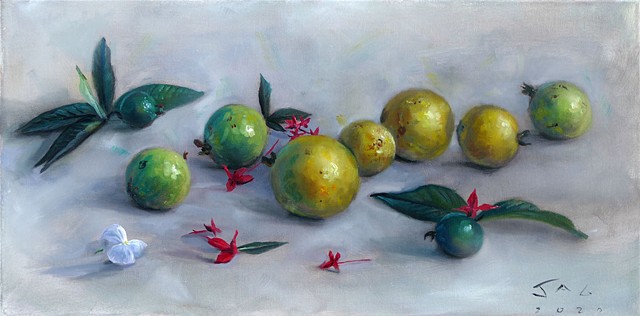 Guavas, Ixoras, and Periwinkle
