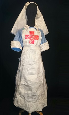 Recycled Nurse. Made from old  plastic bags and pill packets.
