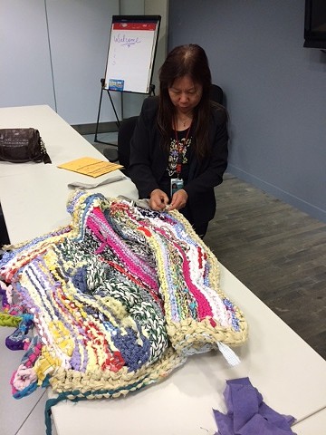 Crochet Jam at San Francisco International Airport (SFO), Lunch & Learn Program, Health, Safety & Wellness Department—to relieve stress and foster creativity in the workplace