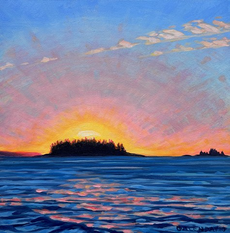 Galen Davis, Island Sunrise, Maine Painters, Women artists