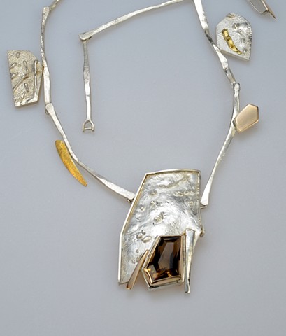 Glenda Arentzen, Jewelry, sterling silver, quartz, necklace, intertidal, hand crafted 