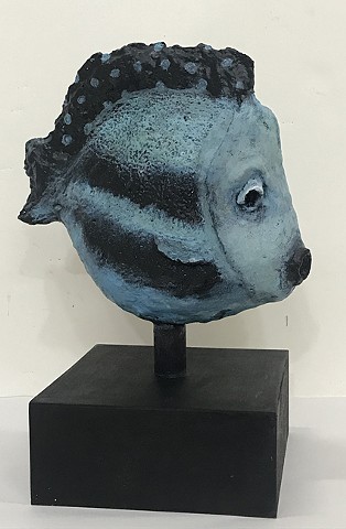 Treacy Ziegler, fish, paper cast sculpture, woman artist, deer isle, maine
