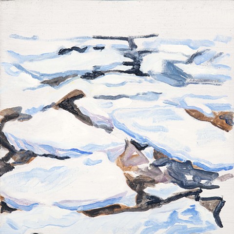 Larry Moffet, blue ice flows, deer isle, local artist