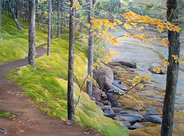 Marjorie Glick, Tidal Forest, Tennis Preserve, Watercolor, woman artist, Deer isle, stonington, maine