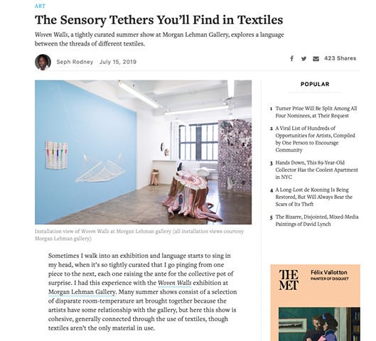 “The Sensory Tethers You’ll Find in Textiles”. Hyperallergic.com