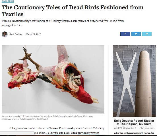 The Cautionary Tales of Dead Birds Fashioned from Textiles