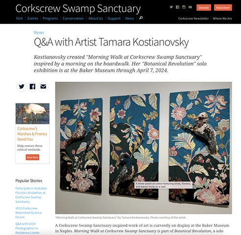 Q&A with Artist Tamara Kostianovsky, Corkscrew Swamp Sanctuary