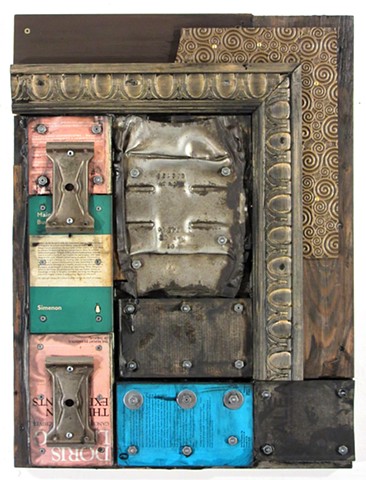 assemblage mixed media art encaustic recycled