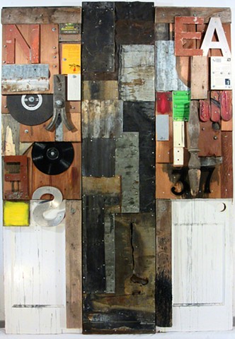 mixed media assemblage Gagne Tapies Schwitters Rauschenberg Johns