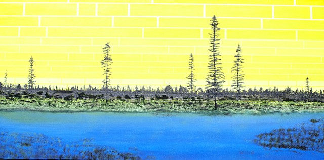 lake original landscape oil painting 