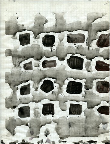 India ink wash on graph paper