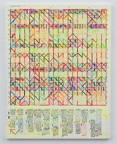 contemporary painting, text art, conceptual art, geometric painting, color, grid, rules, diagrammatic, mapping, color structure, pattern, found language, systems, rules