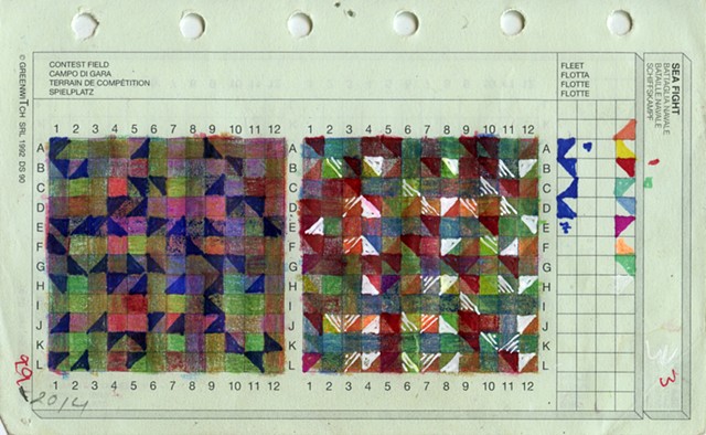Geometric abstract art on graph paper from date book