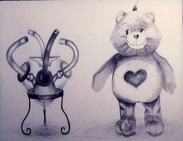Pencil drawing of teddy bear