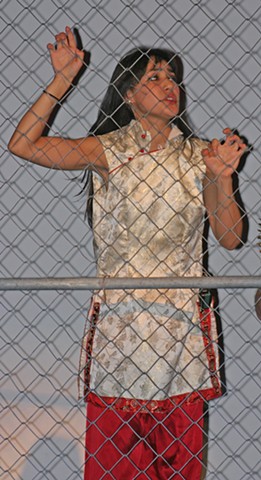 Kim at the Embassy Fence