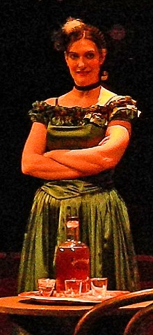 Leona in her satin dress