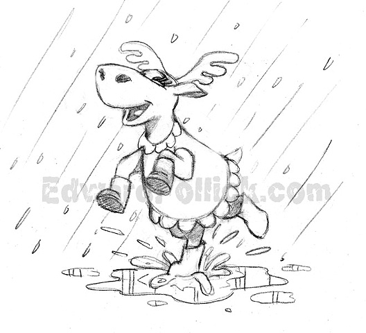 Dancing Moose in the Rain