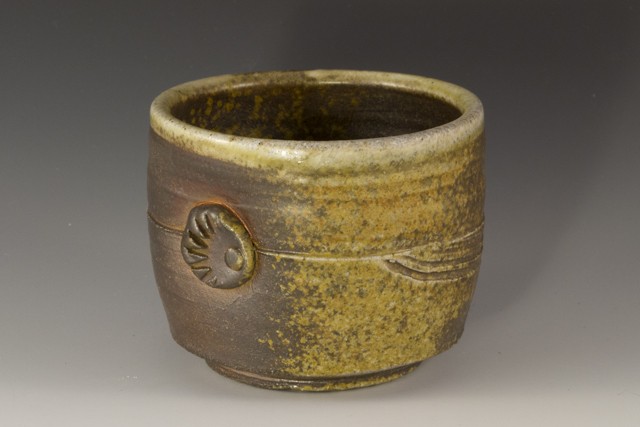 Cup. Stoneware, Shino glaze. Wood Fired. By Carol Naughton Ceramics 