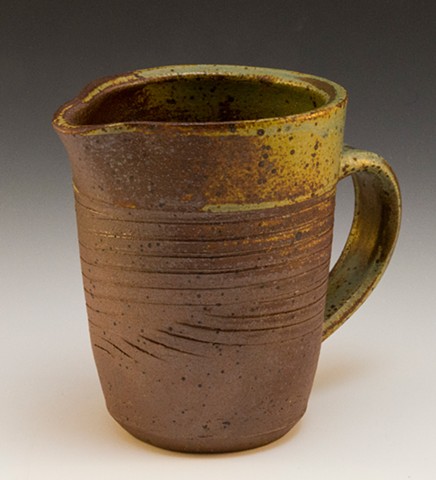 Ceramic Pitcher. Stoneware,  Shino glaze. By Carol Naughton